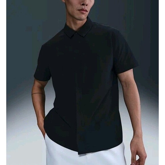 Nike 24.7 Perfect stretch Dri fit Techwear Gorp Snap Down Shirt Black Size 4XL - Picture 1 of 11